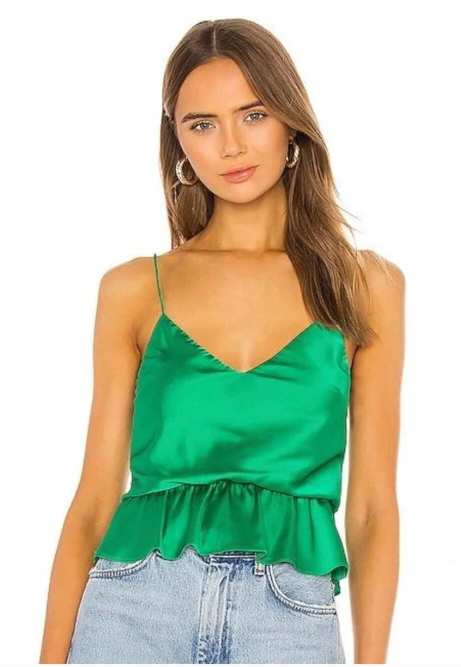 NBD Nolan Women's Silky Cami Tank Top in Mint Leaf sz. Medium
